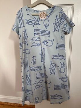 The Beaufort Bonnet Company Light Blue Dress with Rope Print